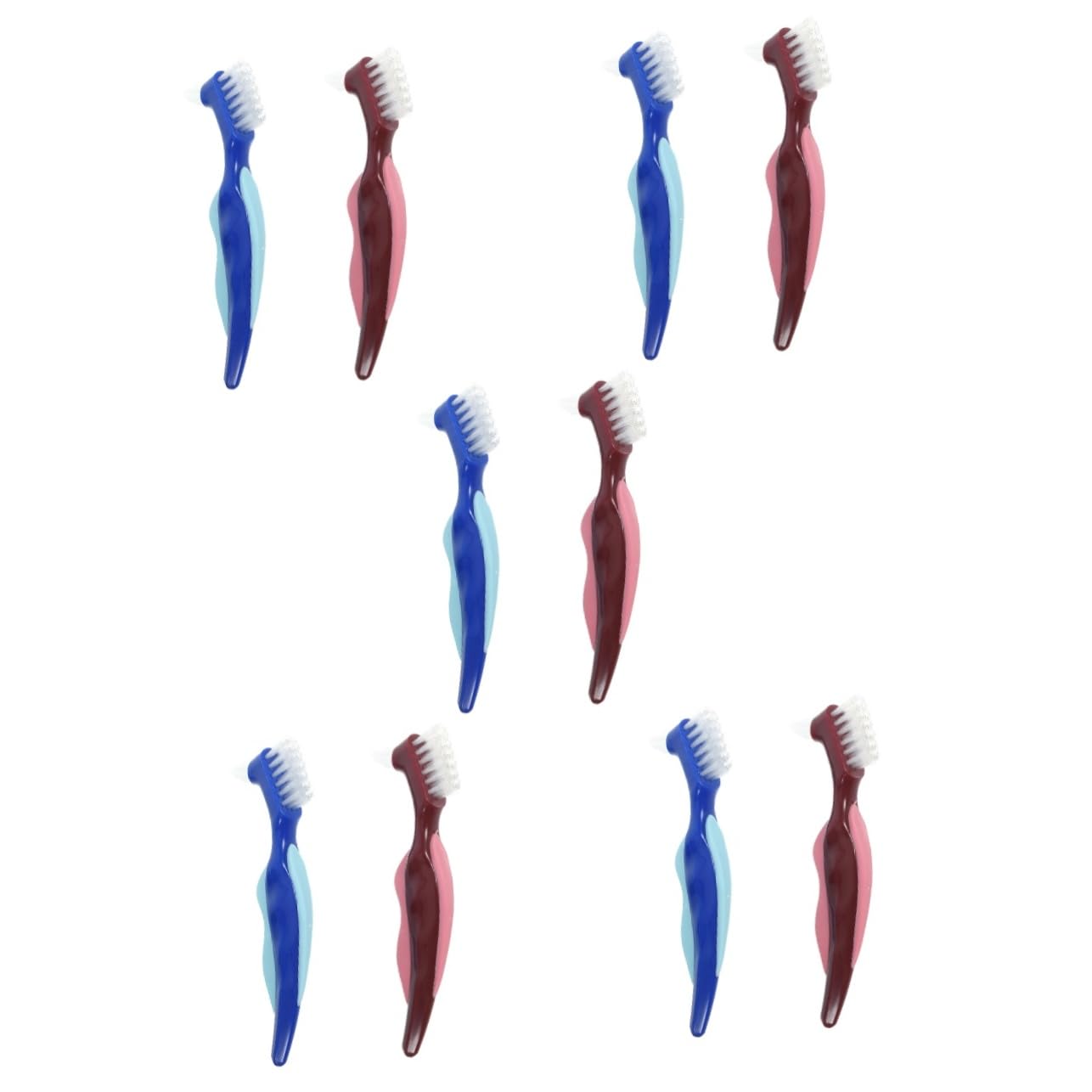 BESTYASH 5 Set Spazzola Per La Pulizia Della Protesi Pulito Più Doppio Pennello Morbido Spazzolino Da Denti Per Intercapedine Assortito Setole Adulti Orale Nylon 2 Pezzi * 5