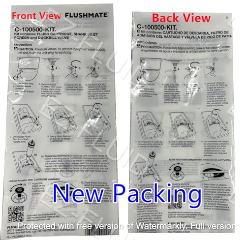 Original Replacement For Sloan C-100500-K Flushmate Cartridge/PowerFlush Toilet Piston Cartridge Parts for Use with 500, 501, 501A, 501B, 503, and 504 Series Flushmate Tank System (1) - Thumbnail 2