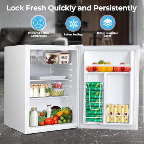 Image of COWSAR 2.56 Cu.Ft Mini Fridge Quiet Low Temp Chilled Storage for Home Office Dorm, Upright Freezer Style
