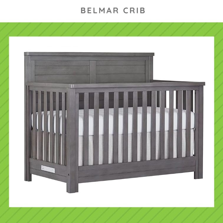 Image of Toddler Bed Safety Guard Rail for Evolur Baby Convertible Cribs - Solid Wood Rail for Convertible Crib to Toddler Bed Conversion - Safety Bed Rail for Children (Rustic Grey, Model 846)