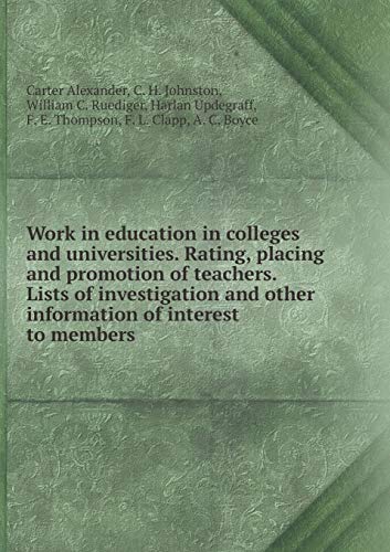 Work in education in colleges and universities.... 5519340293 Book Cover