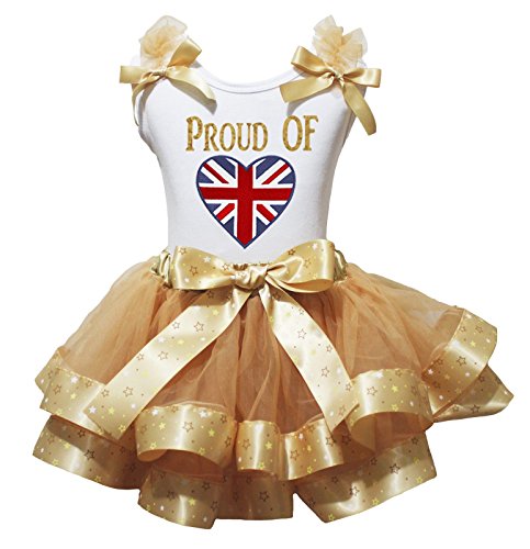 Vestido británico de bebé para fiestas temáticas y sesiones de fotos con falda de pétalos blancos