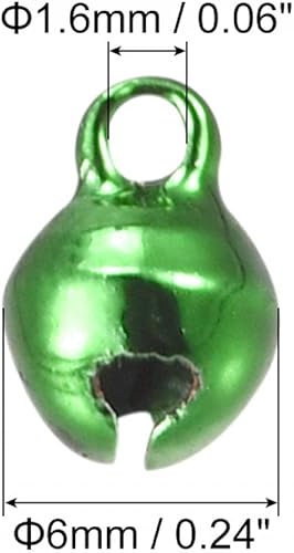 Miniatura 7 de uxcell Cascabeles de cascabel, 14 de pulgada, 240 campanas pequeñas para manualidades, decoración de Navidad, color azul