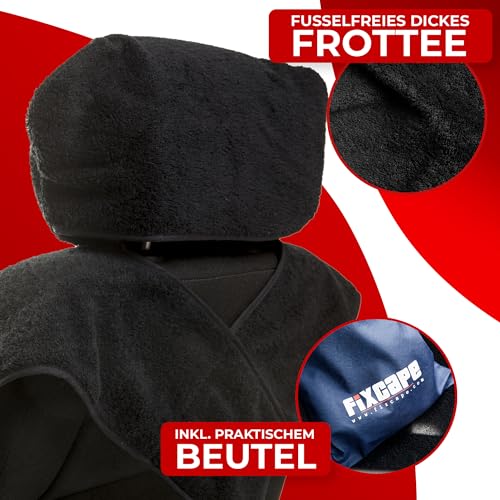 fixcape Baumwolle Schonbezug Autositz vorne universal schwarz, Auto-Sitzbezug Vordersitze Frottee, Autositzschoner Cotton, Auflage Schutz Fahrersitz