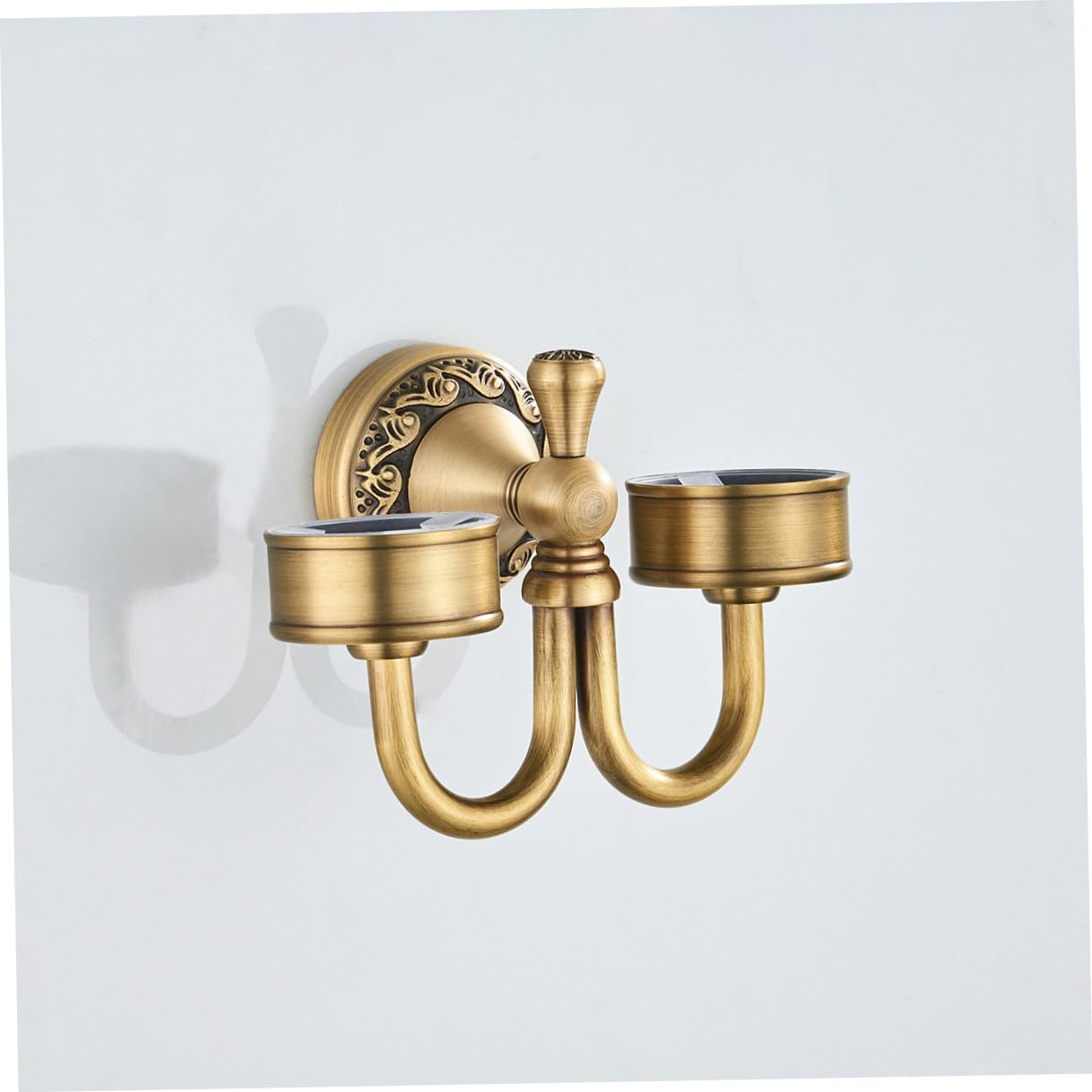 Alipis Portavasos De Cerámica Estilo Antiguo Vintage Soporte De Pared Doble para Cepillos De Dientes y Vasos para Baño Hogar y Hotel