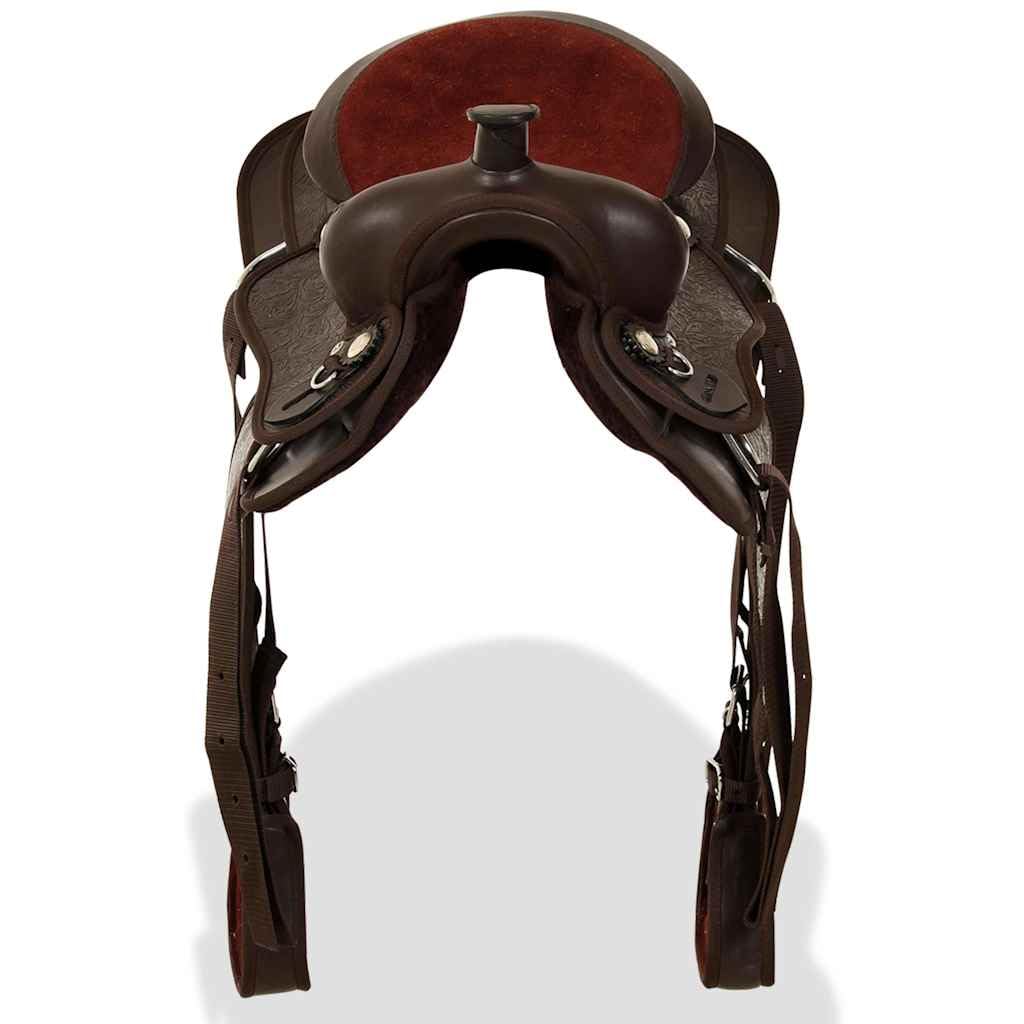 Narzędzia domowe - Western Saddle. Zagłówek i obroża na piersi Prawdziwa skóra 30 cm Brązowy