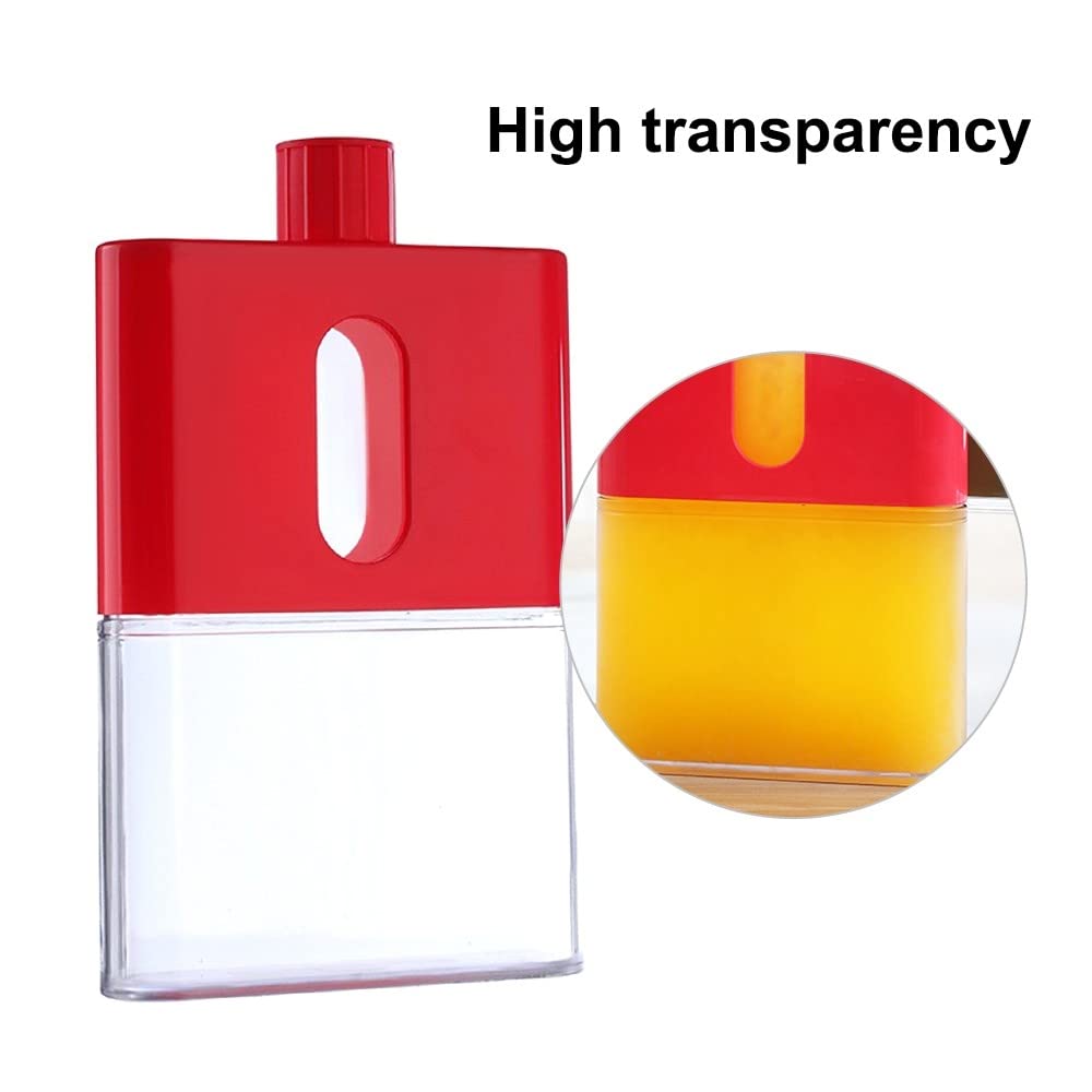 botella de agua para acampada, Botella de agua plana, portátil, a prueba fugas(Red)