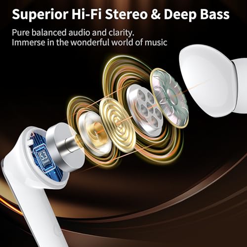 Monster N-Lite 203 AirLinks Wireless Earbuds,Bluetooth 5.3 Headphones,Wireless Earphones with HiFi Stereo, 30H Playtime, HD Mic for Clear Calls, IPX6 Waterproof in-Ear for Workouts, Commuting, Game - Image 3