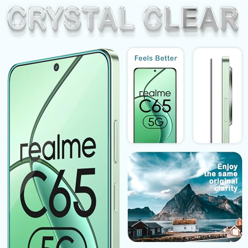 Image of ArmourPro Military Grade Gorilla Tempered Glass Compatible For Realme C65 and Narzo N65 (6.67 Inch) With Easy Installation Kit for Smartphone| Edge To Edge Coverage | Black, Pack of 2