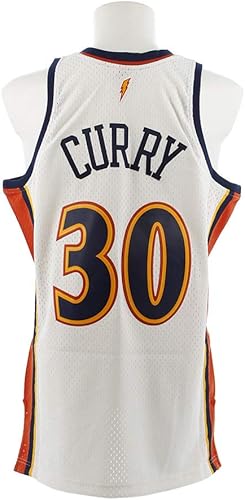 Miniatura 5 de Mitchell & Ness Stephen Curry Golden State Warriors NBA Throwback Jersey Blanco