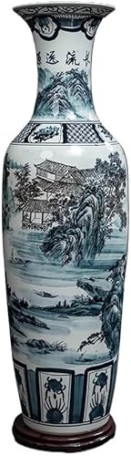 SENBAILU Fountain Floor-Standing Extra Large Vase Blue and White Porcelain Chine