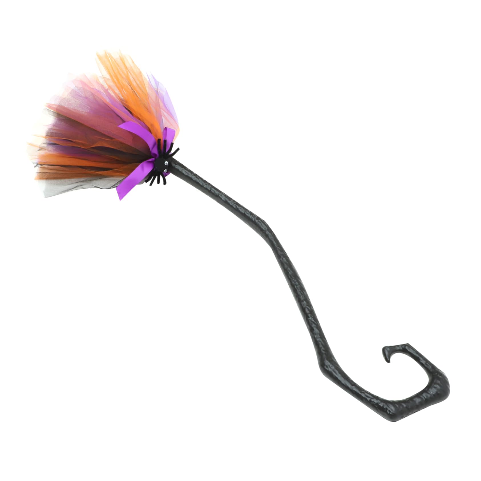 KICHOUSE Halloween Witch Broomstick Prop Realistic Witch Supplies Plastic Gauze Detachable Reusable Purple Color