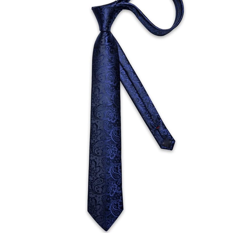 Conjunto de corbata para hombres estilo Paisley de seda miniatura 4