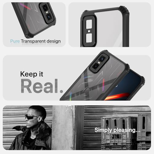 Image of Pikkme Back Cover for Infinix GT 30 Pro 5G | Ultra Hyrbid | Full Camera Protection | Raised Edge | Crystal Clear Transparent Bumper Case (Black)