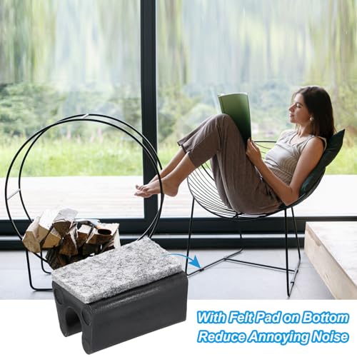 Cubierta de pata de silla rectangular PATIKIL de 8mm con fieltro negro, pack de 16 piezas 5