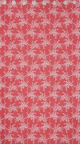 Image of Floral Printed Home Decor Curtains for Living Room, Bedroom Doors and Windows Panel, Parda, Eyelets Hanging, Maroon, 4 x 7 Feet, 1 Piece