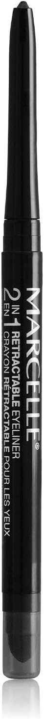 Marcelle 2-in-1 Retractable Eyeliner, Black, Hypoallergenic and Fragrance-Free, 0.01 oz