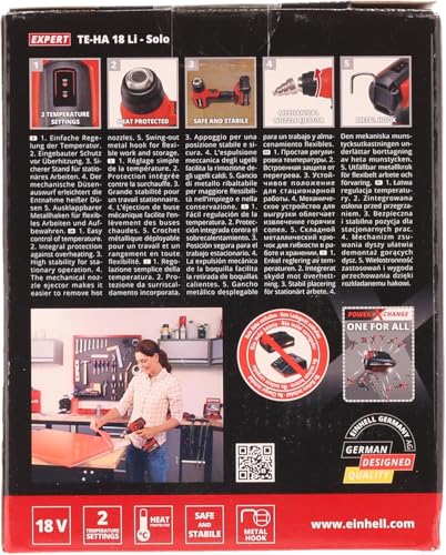 Einhell Power X-Change 18V Cordless Heat Gun - Battery Powered Hot Air Gun With Accessories For Paint Stripping, Vinyl, Crafts, Resin - TE-HA 18 Li Solo (Battery Not Included) 19 Einhell Power X-Change 18V Cordless Heat Gun - Battery Powered Hot Air Gun With Accessories For Paint Stripping, Vinyl, Crafts, Resin - TE-HA 18 Li Solo (Battery Not Included) - Image 19