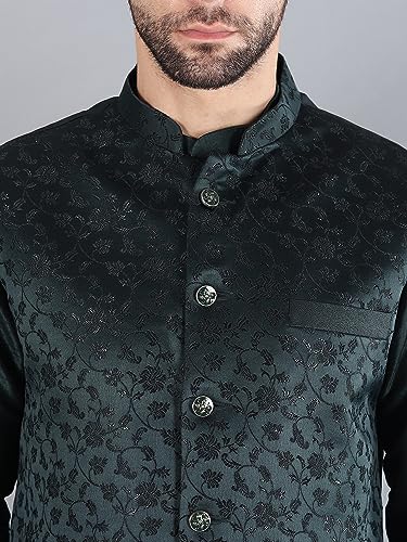 Image of Uri and MacKenzie Men's Silk Blend Kurta Pajama with Designer Ethnic Nehru Jacket /Modi Jacket