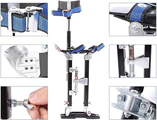 Adjustable Aluminum Drywall Stilts 15"-24" - Professional Painter's Lifts with Straps - Lightweight Work Stilts for Painting, Taping, and Drywall Installation