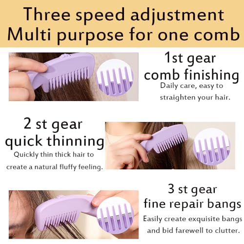 Peine para cortar cabello 3 en 1 ajustable, 2 piezas miniatura 3