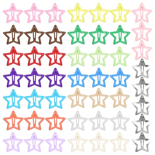 50 rutschfest bunte Kawaii-Haarspangen Metall-niedliche Stern-Haarschmuck für Frauen und Mädchen