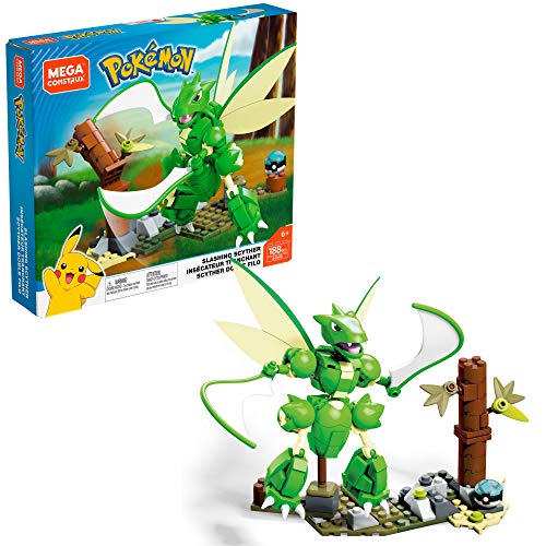 Mega Construx Pokemon Slashing Scyther Construction Set with Character Figures, Building Toys for Kids (188 Pieces)