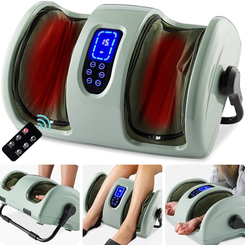 Image of Best Choice Products Heated Shiatsu Foot Massager for Pain Relief, Plantar Fasciitis, Neuropathy, Blood Circulation w /Compact Design - Sage