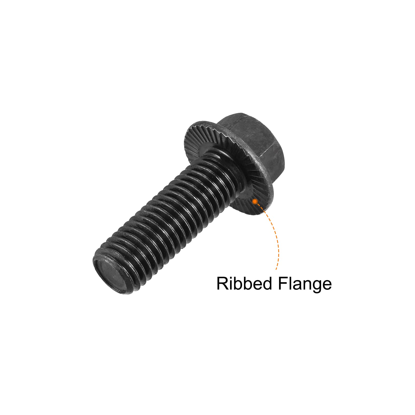 sourcing map M14x40mm Hex seghettato Flangia Bulloni 10.9 Grado Acciaio al Carbonio Viti 4pcs