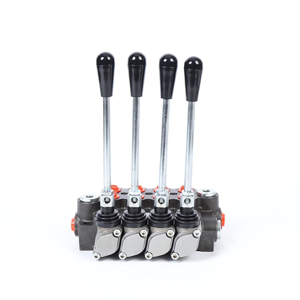 Válvula Hidráulica P40 4 Vías 13GPM Control Direccional 3600PSI | Hierro fundido resistente, presión ajustable, conexiones BSPP para maquinaria agrícola e industrial