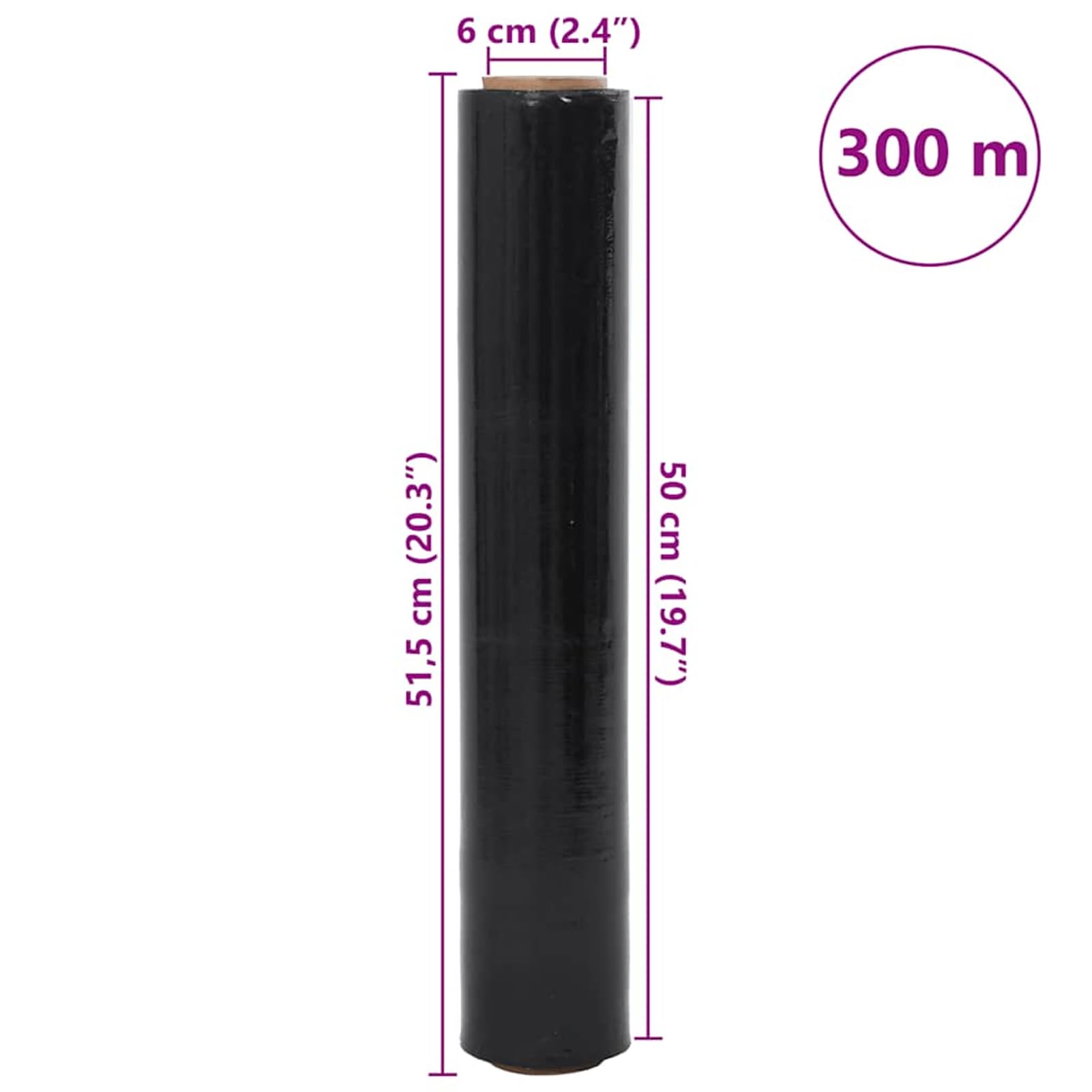Film Estensibile 6 pz Nero 23 ¦Ìm 50 cm x 300 m