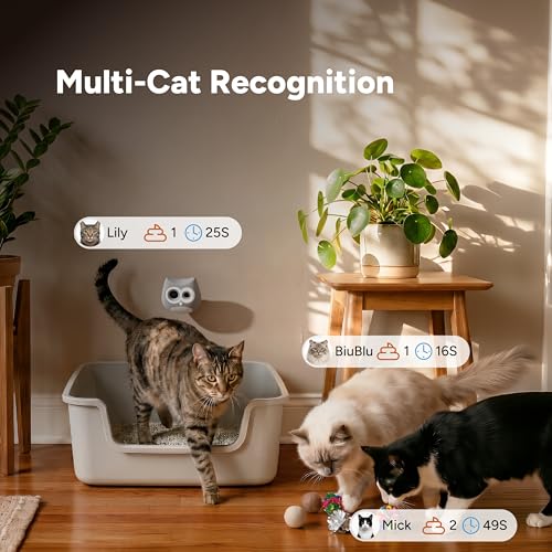 Image of LitterLens Cat Litter Box Camera with App, AI Health Monitoring & Alerts, Track Urination & Stool, Multi-Cat Recognition, Works with Every Litter Box, Pet Health Monitor (Gray)