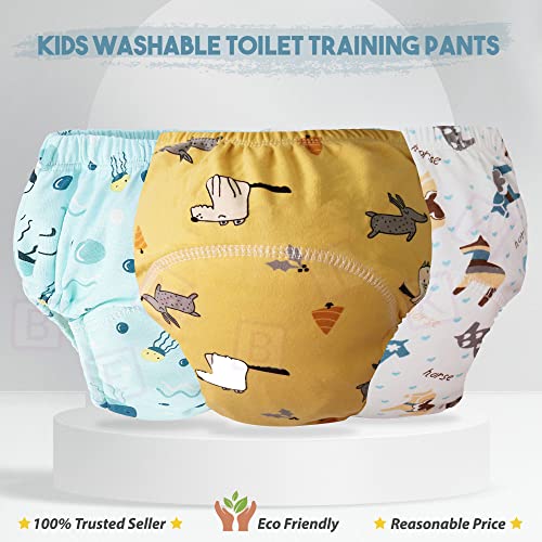 Image of Bembika Baby Training Pant Soft Cotton Reusable Potty Training Pants For Kids Leak-Resistant, Padded Underwear For Babies To Support Diaper Free Transition (M Size For 12-18 Months Pack Of 3)