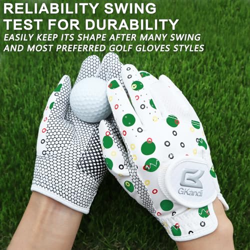 Kids Golf Glove Left Hand Value 1 Pack, Breathable Grip Soft Comfort Elastic Fabric Golf Gloves for Boys Girls Junior Youth Tooddler Pink Age 3-13