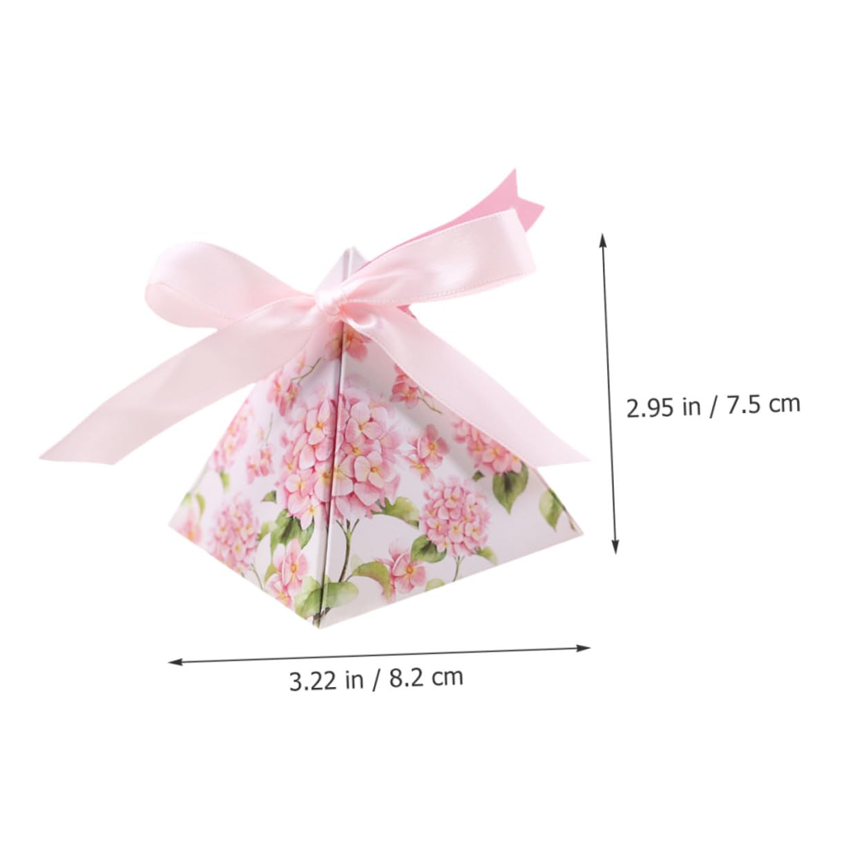 iplusmile Set da 25 Scatoline Portaconfetti a Forma di Piramide in Carta Leggera Stampa su Entrambi i Lati, per Matrimoni e Anniversari, Confezioni Regalo Uniche