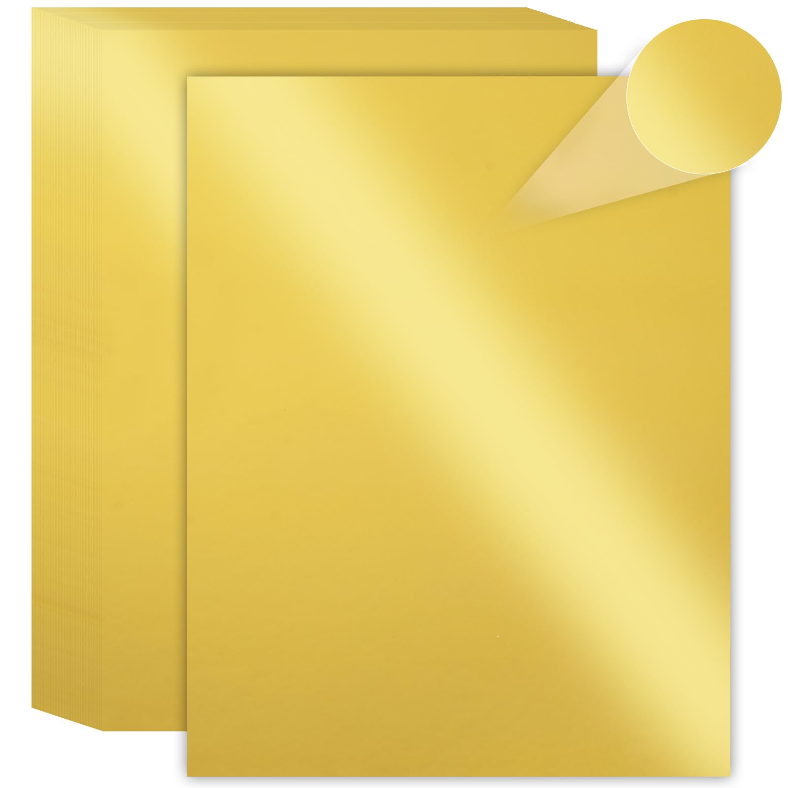A4 Gold Cardstock- 20 Sheets Gold Mirror Cardstock 250gsm Metallic Mirror Gold Paper for Card Making Kids Birthday Crafts Party Decor Invitations Gift Wrapping Scrapbooking DIY Projects
