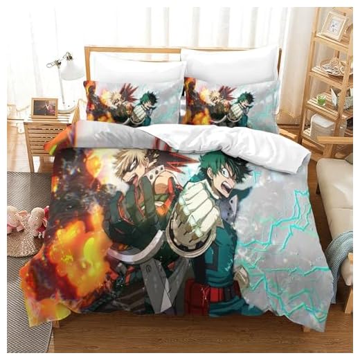 My Hero Academia Juego De Funda Nórdica con Microfibra, Juego De Cama con Funda Nórdica Estampada En 3D, Funda Nórdica con Funda De Almohada King（220x240cm）