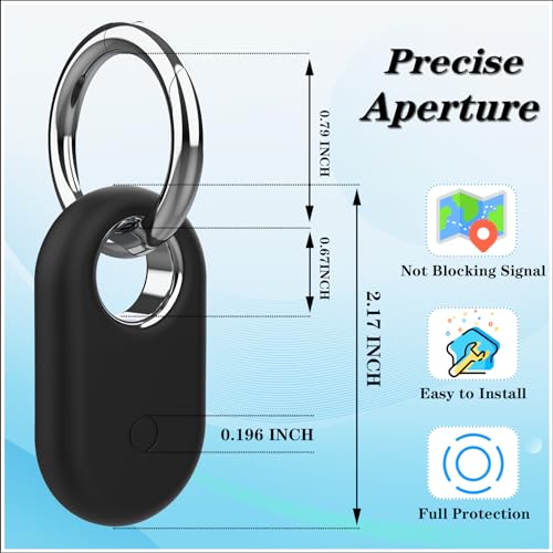 Rzttwl 2 Pack Holder Case Compatible with Samsung Galaxy SmartTag 2, Silicone GPS Tracker for Samsung Tag 2 with Key Ring, Anti-Lost Tag2 Protective Case for Keys(Black,Black) by Rzttwl - Image 2