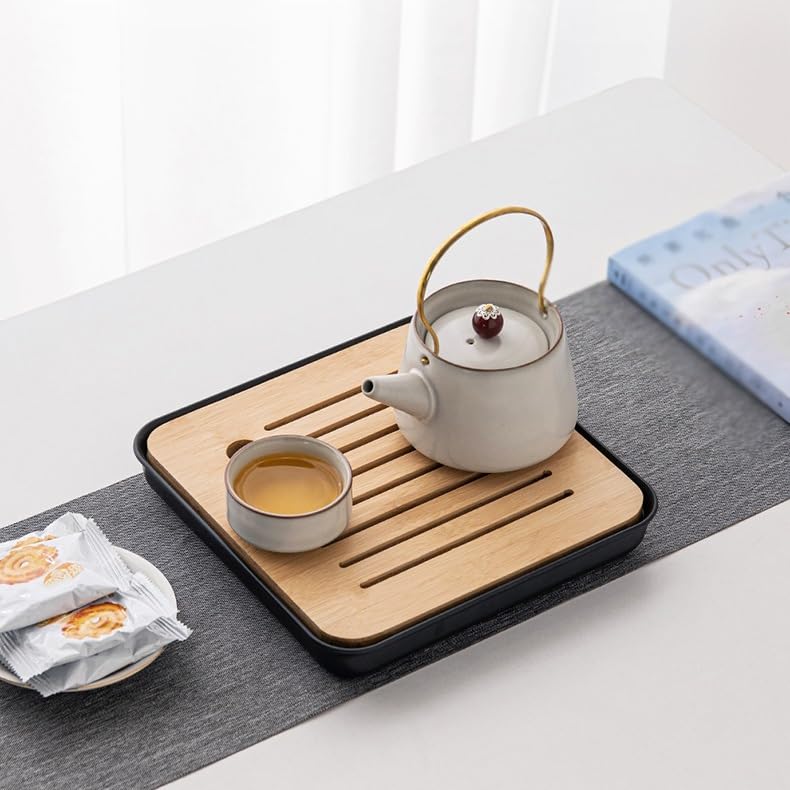 Bandeja para té Bandeja de té for el hogar, Bandeja de té de Kung Fu, Bandeja de Drenaje de té seco Moderna y Simple, Bandeja de té de Kung Fu, mar de té Bandeja para Mesa de café(A)