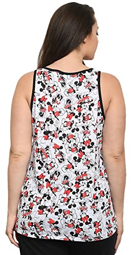 Top Disney blanco con estampado integral de Mickey y Minnie Mouse plus size 5X 2