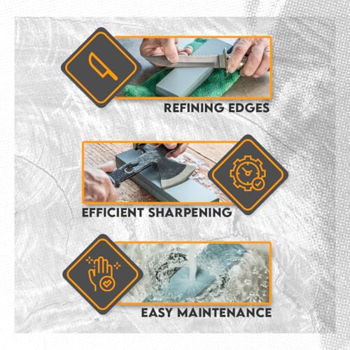 Image of SE 6 inch Double-Sided Aluminum Oxide Sharpening Stone - 120 and 240 Grits for Blade Repair and Edge Refinement - SS6