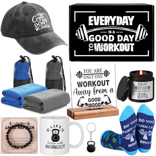 Coume 11 Pcs Gym Gifts for Men Workout Fitness Gift Trainer Bodybuilding Present for Gym Accessories Enthusiast Fitness Lover Birthday Boyfriend Friends Athletic Coach Workout Stuff