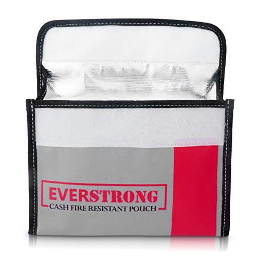 Fire Resistant Cash Box Document Bag 9 x 6 x 1.5 Heavy Duty