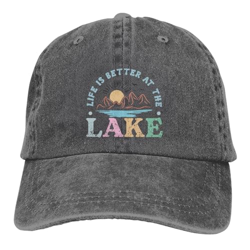 OTIQTI ART The Lake is My Happy Place Casquette de baseball Golf Dad Chapeau réglable en coton pour homme et femme, Retro Summer Life is Better at the Lake Deep Heather 8, taille unique