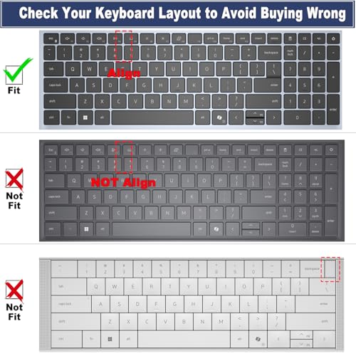 Protector de teclado para Dell 16 Plus Laptop DB16250 DB16255 miniatura 2
