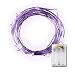 LIDORE Micro LED 20 Purple String Lights with Timer, Battery Operated on 7.87ft Long Silver Color Ultra Thin Copper Wire