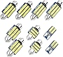 CANBUS 4014 Chipsets,Soft Bright Pure White 6000K LED Bulbs,50,000 Hour Lifetime,Include 31MM 36MM 39MM 41MM T10 Festoon Dome Lights for Dome Map Reading Trunk Courtesy License Plate Lights (White)