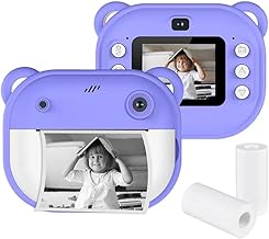 Instant Print Camera for Kids, Christmas Birthday Gifts for Girls Boys, Digital Camera with 1080P Videos, Portable Instant Camera Printer Toy for 6+ Years Old Kids (Purple)