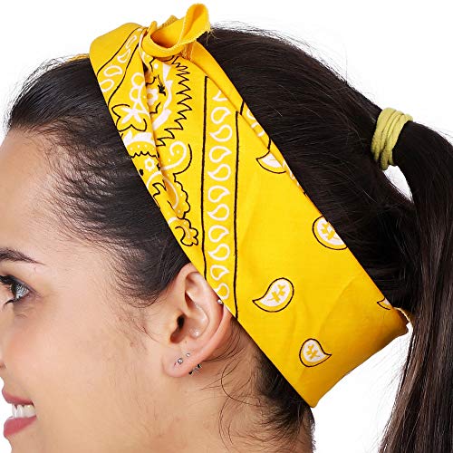 Image of Unisex Cotton Paisley Bandanas (Multicolours, 22 inch X 22 inch) - Pack of 3 Pieces