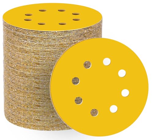 HWXINIE サンディングディスク 125mm #800番 丸型 サンダーペーパー 50枚 マジック式 ディスクペーパー 8穴 サンディングペーパー 電動サンダー用サンドペーパー 金属磨き 木工DIY作業に 車の研磨